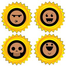 Smiley Award Icon Set Royalty Free Stock Images Smiley Award Icon Set Royalty Free Stock Images