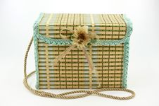 A Square Child Bag Made Of Straw Royalty Free Stock Images A Square Child Bag Made Of Straw Royalty Free Stock Images
