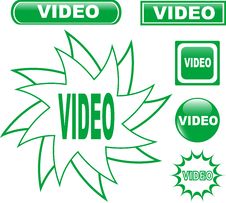 Button VIDEO Glossy Web Icons Set Stock Images