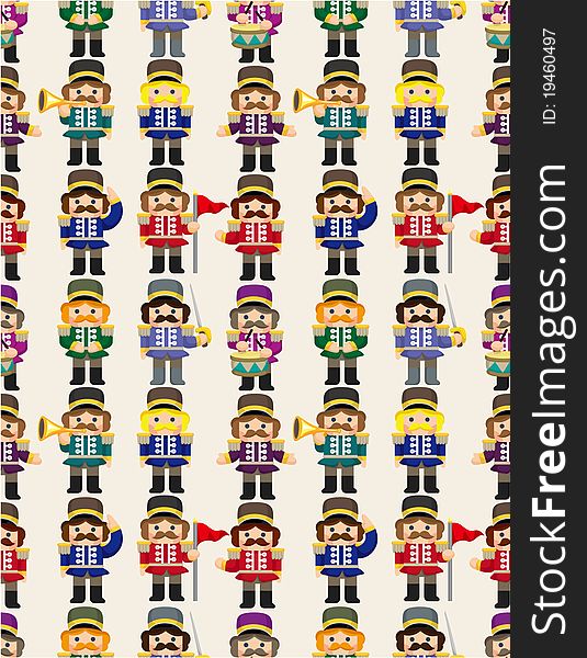 Cartoon Toy Soldier Seamless Pattern