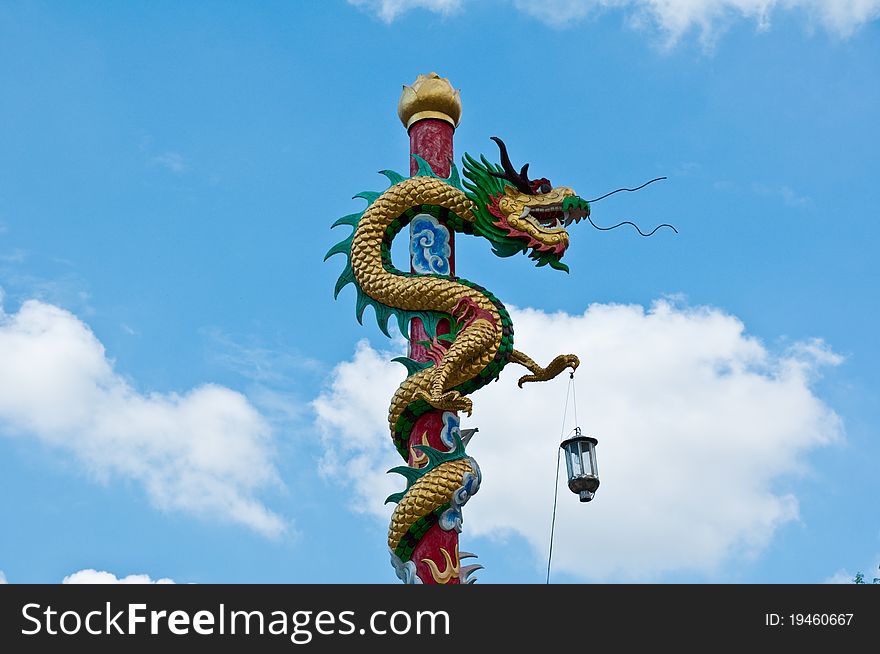 Dragon in the temple,phitsanulok Thailand