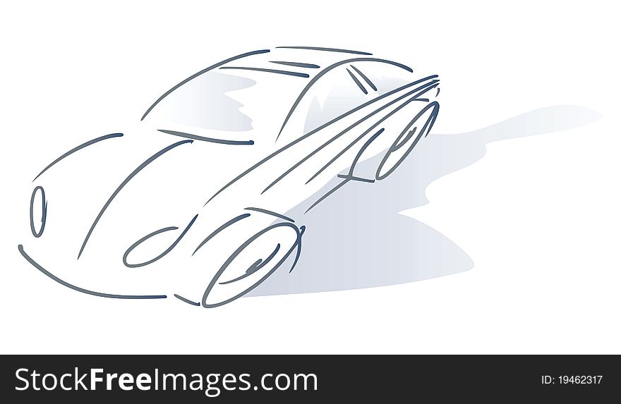 Background with hand drawn car. Background with hand drawn car.