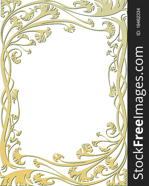 Vector floral frame with decorative branches and leafs