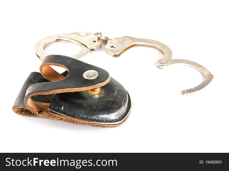 Handcuffs isolated on white background