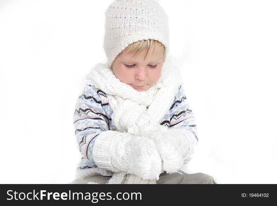 Cute child in winter clothes