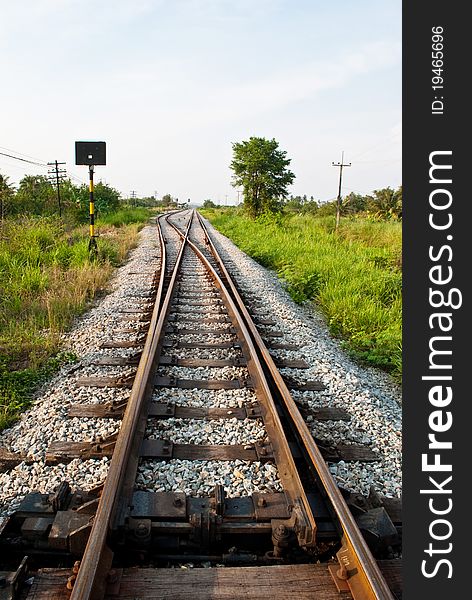 This railway is very long in Chonburi, Thailand. This railway is very long in Chonburi, Thailand.