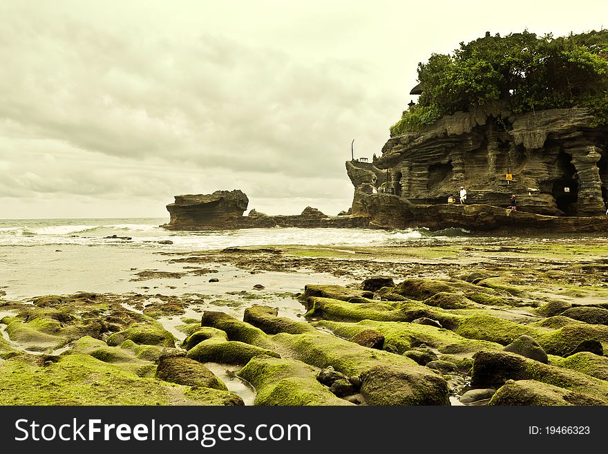 Picturesque ocean view in warm tones. Bali, Indonesia
