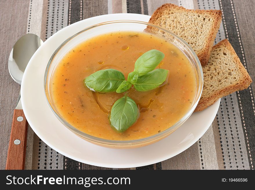 Vegetable soup with basil