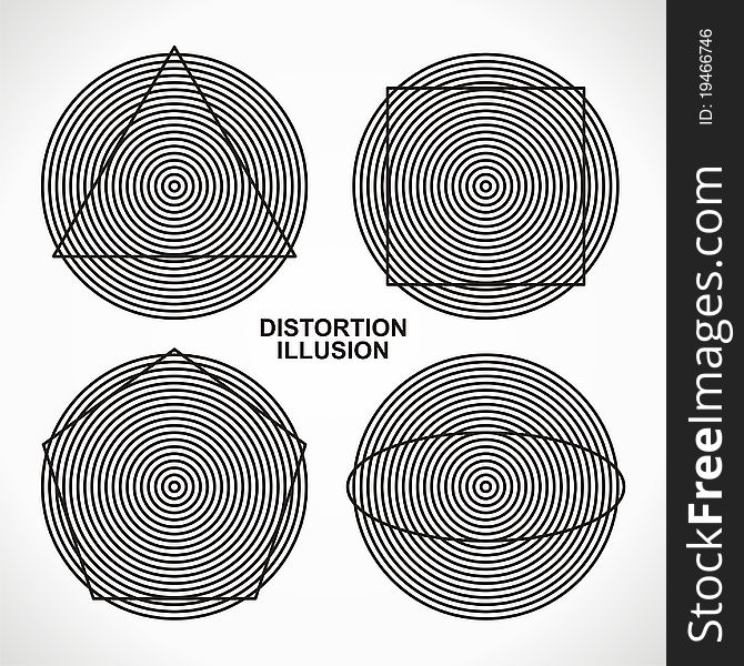 Illusion of distortion under the influence of geometric shapes of circles. Illusion of distortion under the influence of geometric shapes of circles