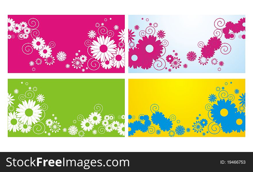 Bright banner with a stylized flower. Bright banner with a stylized flower