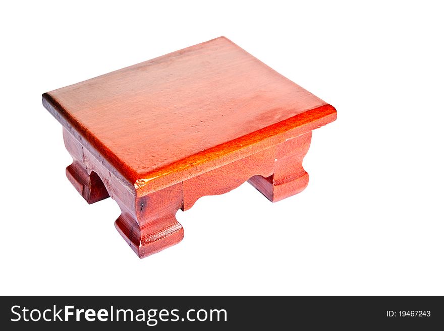 A handmade wooden Small Table for Decoration Isolate on white background