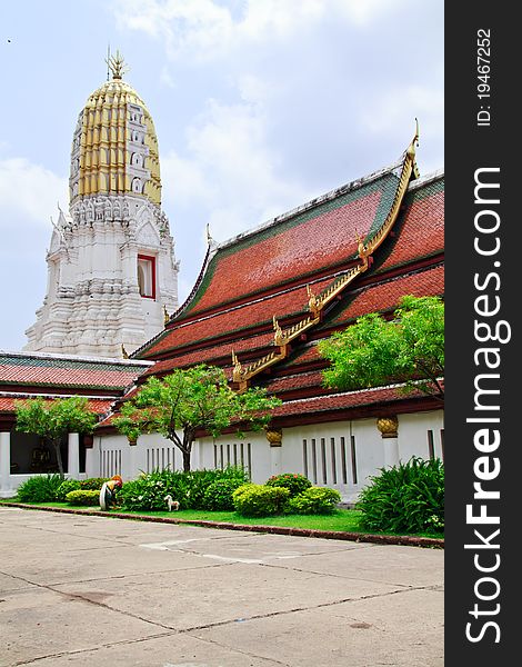 Buddhist temple named Wat Phrasri Rattana Mahathat, famous temple in the Central of Thailand. Buddhist temple named Wat Phrasri Rattana Mahathat, famous temple in the Central of Thailand