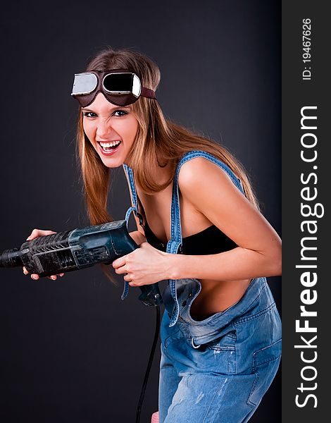 Girl with a drill