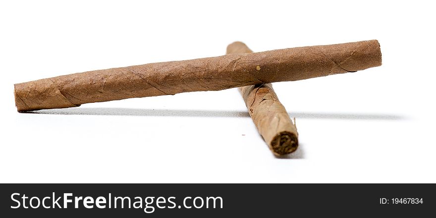 Cigars on white background cut out