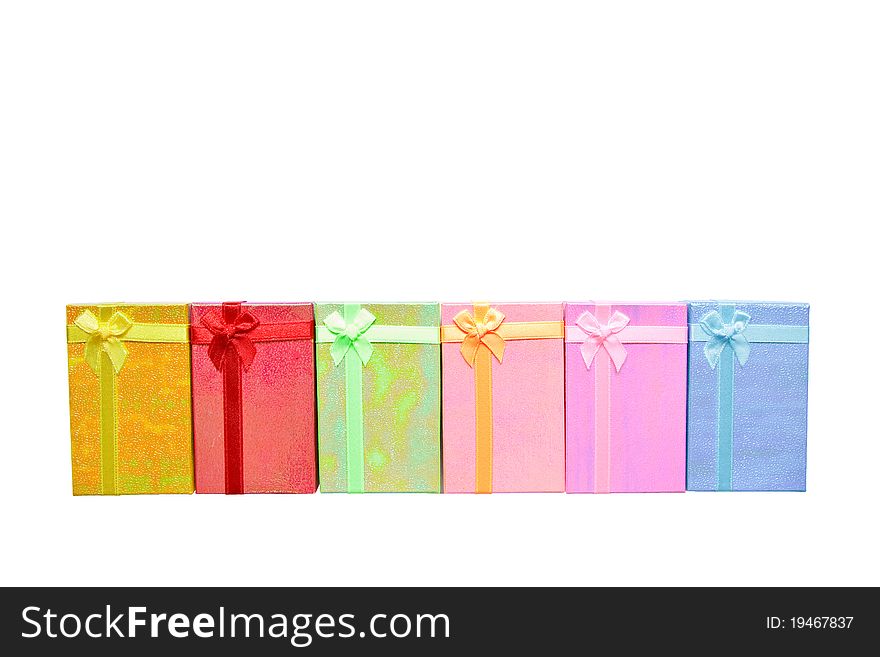 Colorful of small gift box Isolate on white background