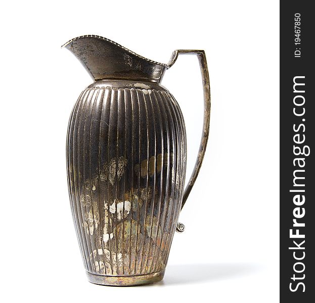 Old worn silver jug antique