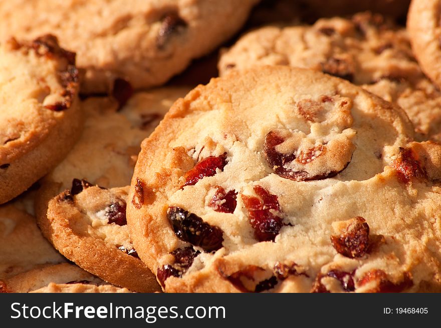 Close up of chocolate chip cookies background