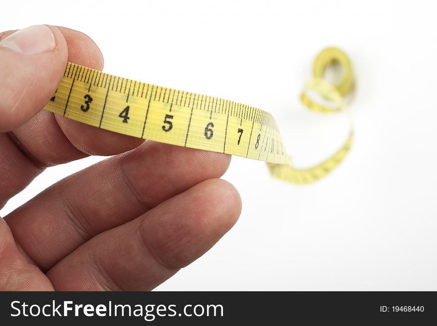 Measuring tape isolated on white background