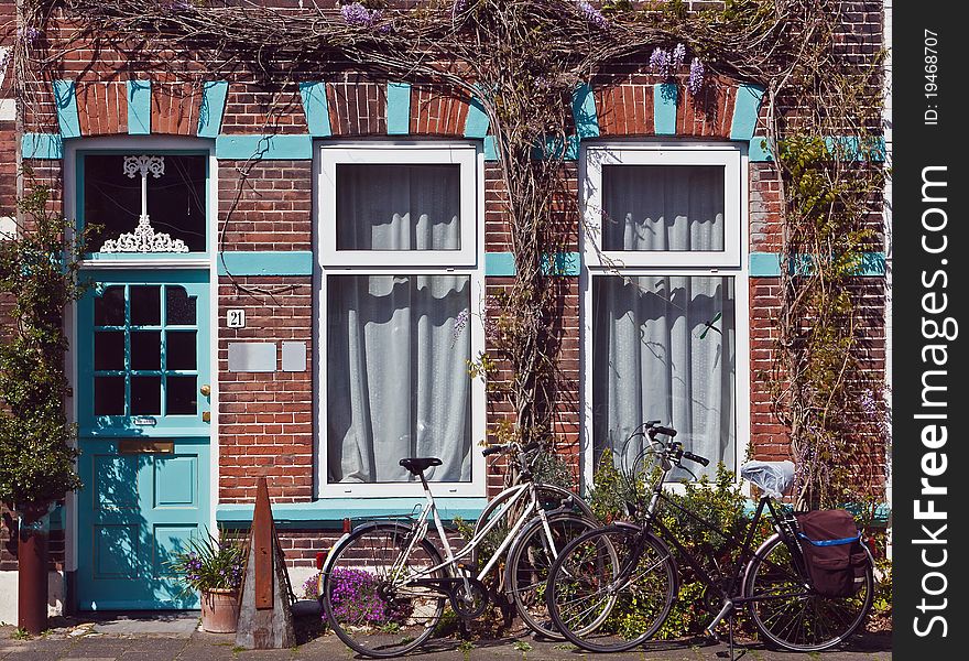 A romantic door with decorations in the Netherlands.