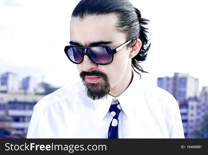 Portrait Of  Young Man In Sunglasses.