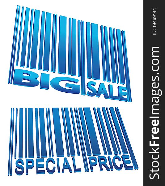 Sale price barcode set isolated on white