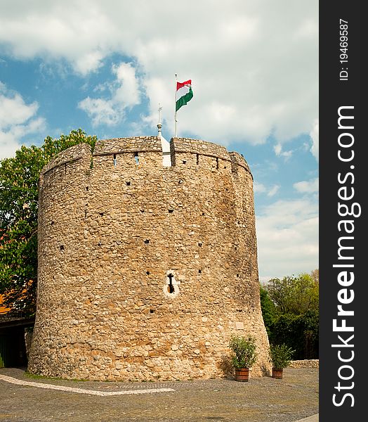 Medieval bastion in Hungary at summer