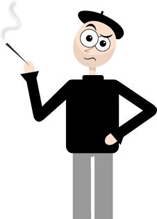 Angry Cartoon Beatnik Hippy Man Smoking Royalty Free Stock Image Angry Cartoon Beatnik Hippy Man Smoking Royalty Free Stock Image
