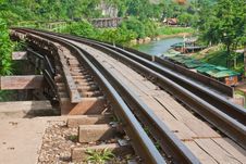 Railway Beside Mountain Stock Photo Railway Beside Mountain Stock Photo