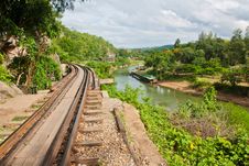 Railway Beside Mountain Stock Image Railway Beside Mountain Stock Image