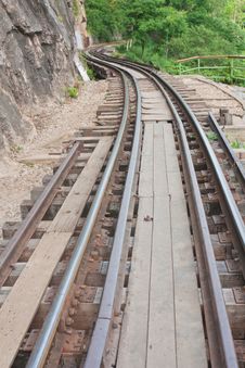 Railway Beside Mountain Royalty Free Stock Photos Railway Beside Mountain Royalty Free Stock Photos