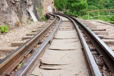 Railway Beside Mountain Royalty Free Stock Photos Railway Beside Mountain Royalty Free Stock Photos