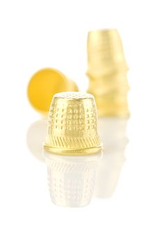 Golden Thimbles Royalty Free Stock Image Golden Thimbles Royalty Free Stock Image