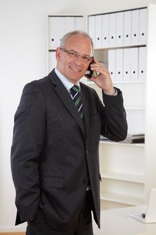 Old Business Man At Telephone Stock Photography Old Business Man At Telephone Stock Photography