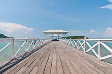 White Bridge In To The Sea With Blue Sky Royalty Free Stock Photo White Bridge In To The Sea With Blue Sky Royalty Free Stock Photo