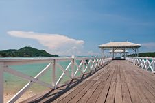 White Bridge In To The Sea Tilted To Right Royalty Free Stock Photos White Bridge In To The Sea Tilted To Right Royalty Free Stock Photos