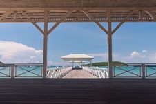 White Bridge In To The Sea From Inside Stock Photography White Bridge In To The Sea From Inside Stock Photography
