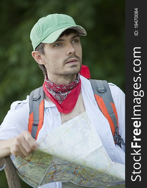 Hiker With Map