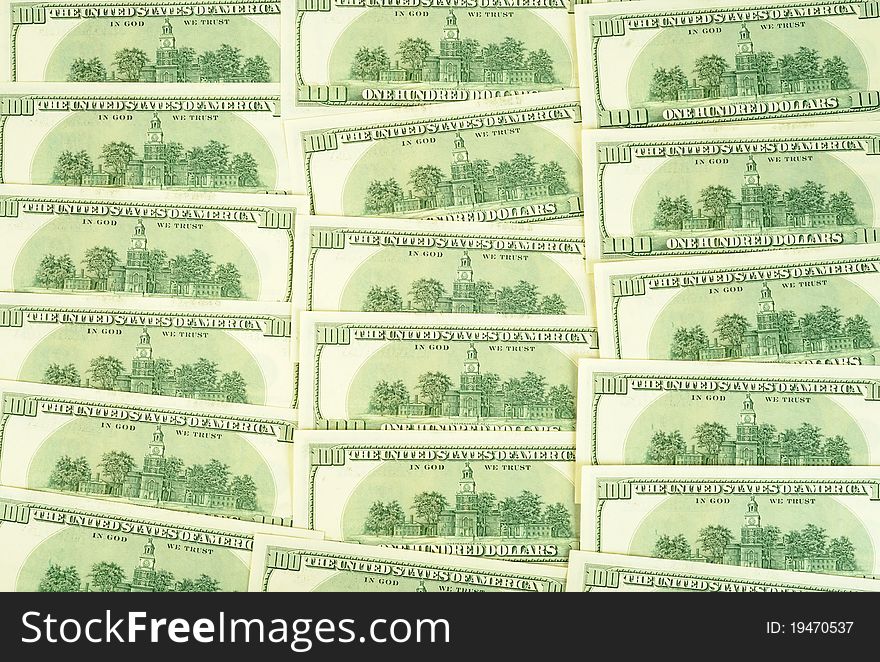 American hundreds Dollars background, close up shot