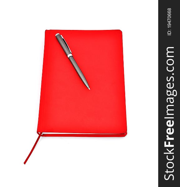 Red Diary And Pen