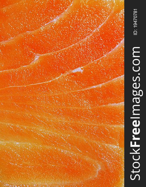 Smoked salmon seshimi close-up