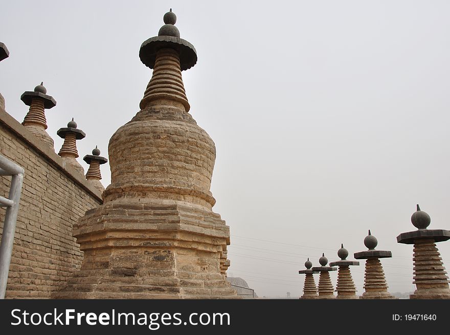 It is the famous 108 Pagoda beside qingtong gorge, ningxia province, china.