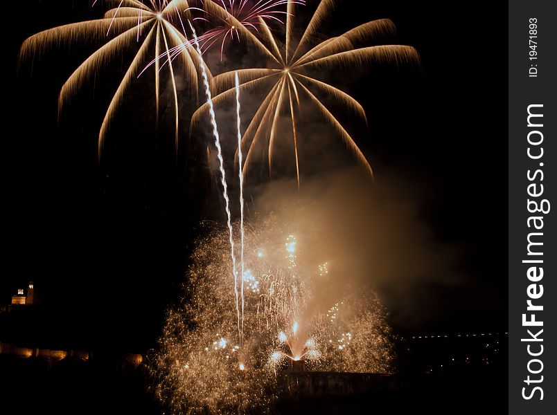 Easter Fireworks in Veliko Tarnovo / Bulgaria. Easter Fireworks in Veliko Tarnovo / Bulgaria