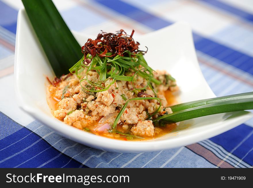Spicy pork salad - thailand food. Spicy pork salad - thailand food