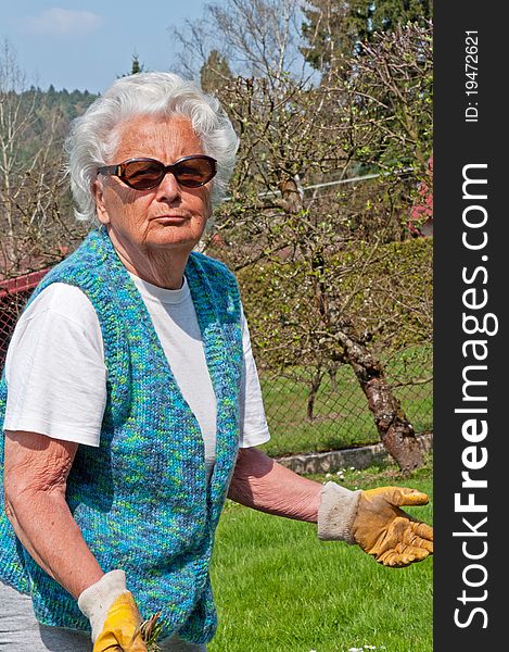 Senior Woman in Garden