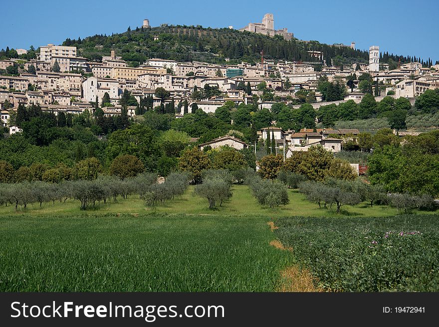 Assisi is a town in Italy in province of Perugia, Italy, in the Umbria region.