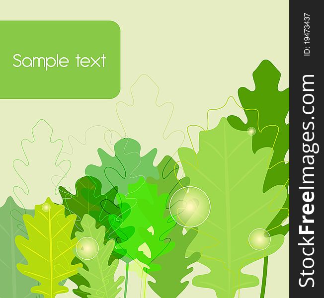 Green Vector seamless background with oak leafs. Green Vector seamless background with oak leafs