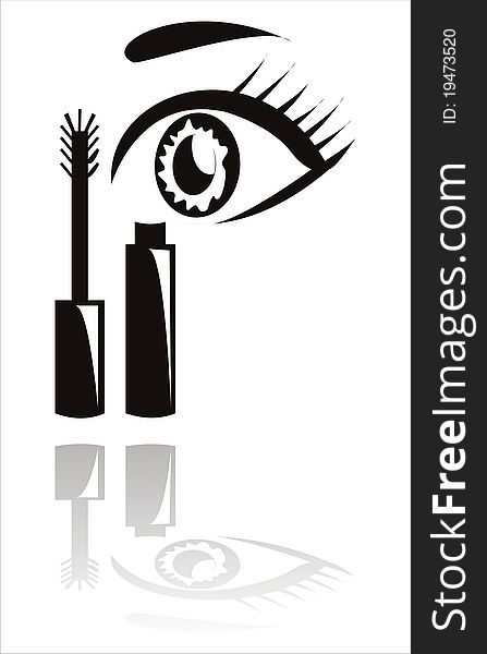 Black mascara with eye icon