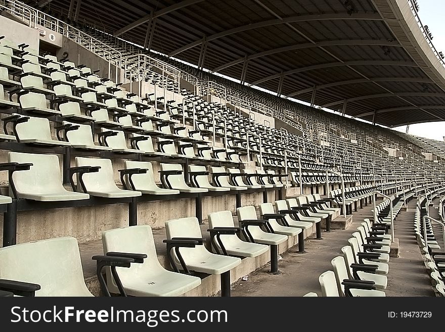 Empty seats in a football stadium. Empty seats in a football stadium