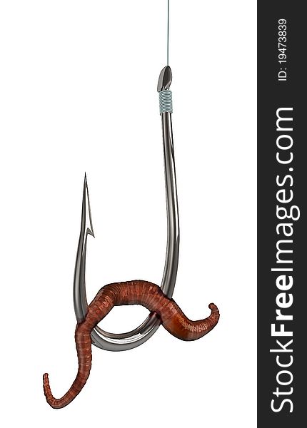 Simple isolated image of a fishing hook. Simple isolated image of a fishing hook