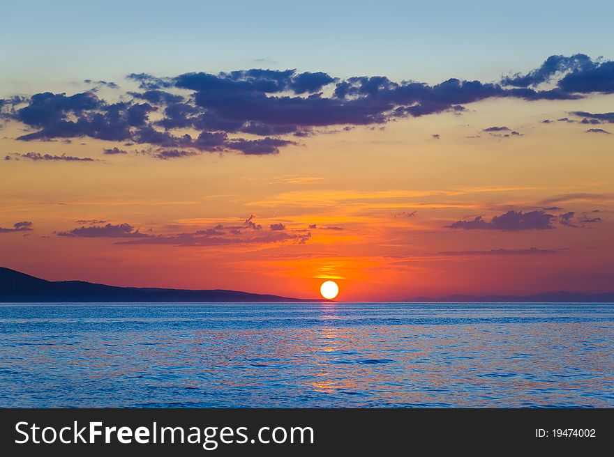 Sea and sunset - nature vacations background